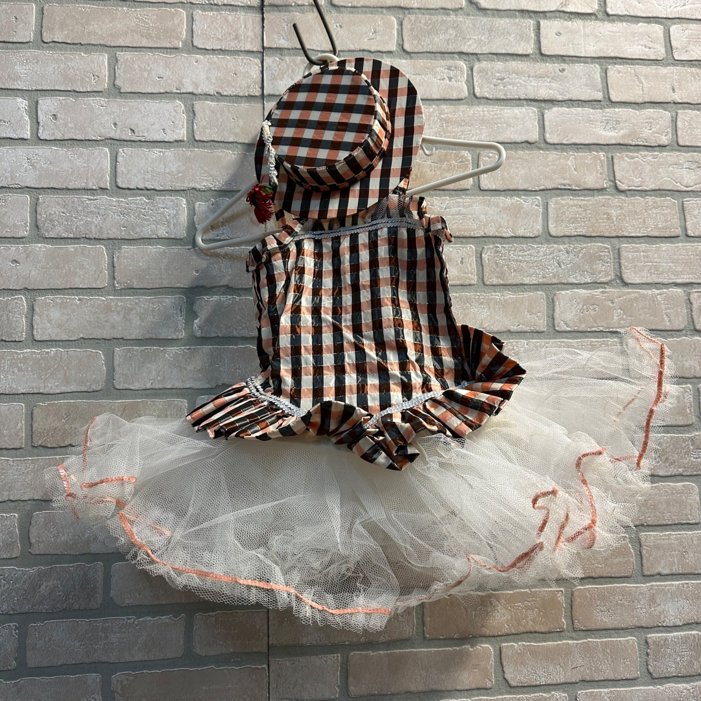 Vintage Girl's childs costume dress & hat