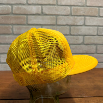 VINTAGE PRO HARDWARE CONSTRUCTION MEQUON WIS YELLOW RETRO SNAPBACK HAT MESH