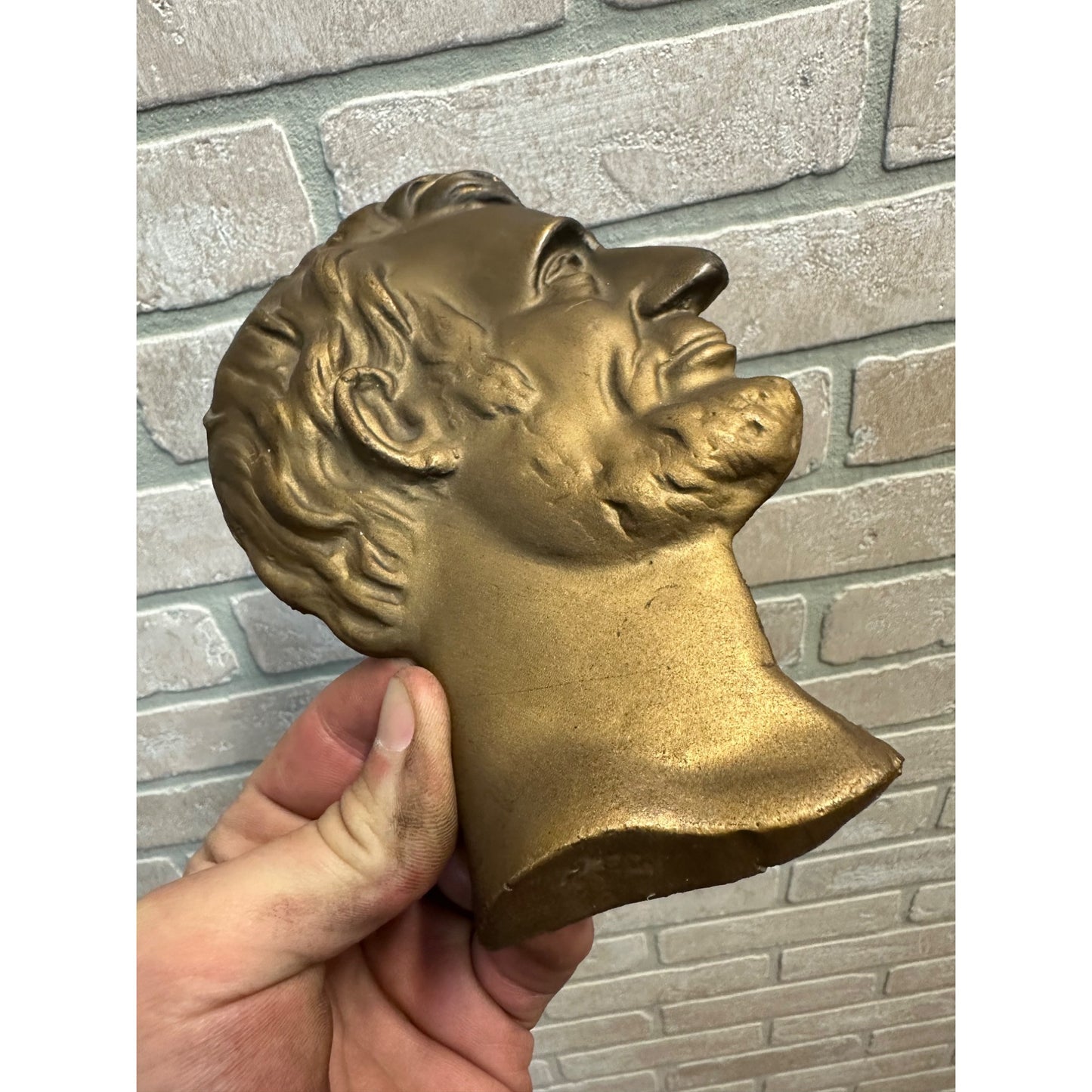 Vintage Abraham Lincoln 7" Cast Iron Relief Wall Plaque President Abe