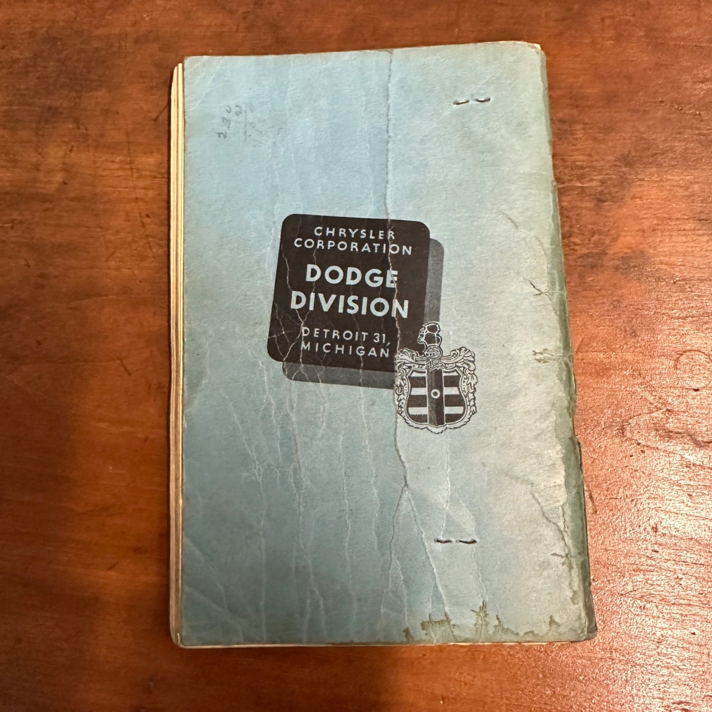 Vintage 1950 Dodge Passenger Car Service Operation Time Schedule Models D-24, D-29, D-30
