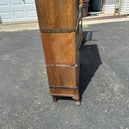 Antique Wooden Oak Globe-Wernicke 5-Stack Lawyer's Barrister Book shelf Cabinet