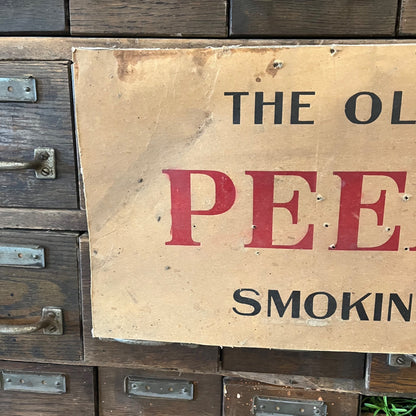 Antique Old Reliable Peerless Smoking Tobacco Cardbaord Sign