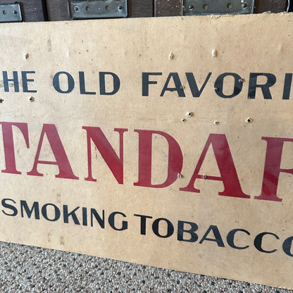 Antique 1910s Standard Milwaukee Tobacco Adams Cardboard Advertising Sign