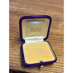 Vintage Velvet & Silk Jewelry Pin Brooch Box MOP Mother Pearl Button Closure