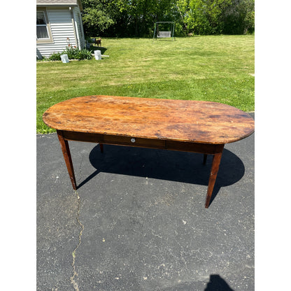 Antique 6ft Long Rustic Primitive Wooden Farmhouse Table