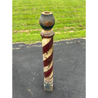 Original Antique 19th c. Hand Painted Wooden Barber Pole Advertising Trade Sign