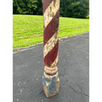 Original Antique 19th c. Hand Painted Wooden Barber Pole Advertising Trade Sign
