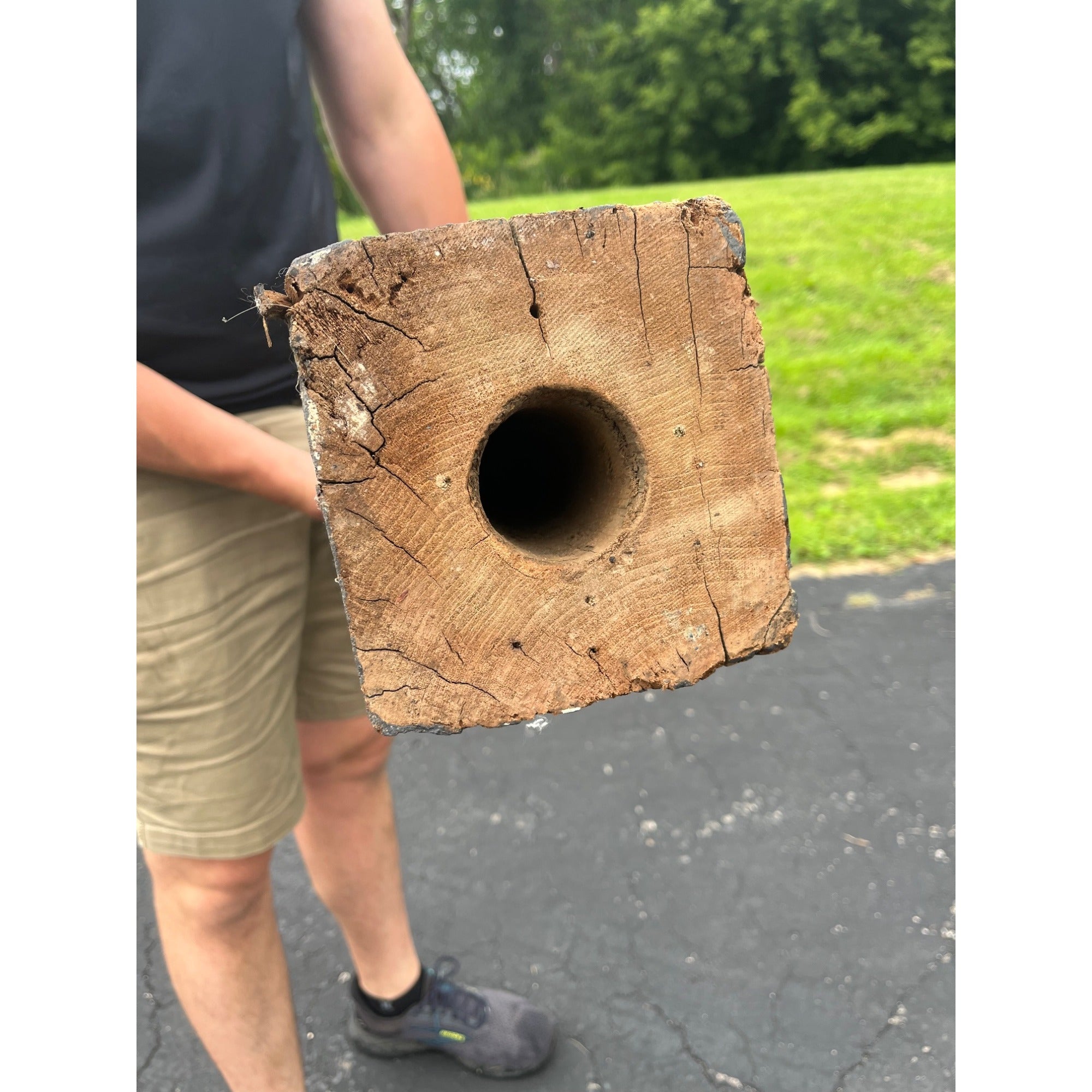 Original Antique 19th c. Hand Painted Wooden Barber Pole Advertising Trade Sign