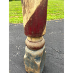 Original Antique 19th c. Hand Painted Wooden Barber Pole Advertising Trade Sign