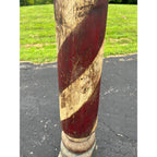 Original Antique 19th c. Hand Painted Wooden Barber Pole Advertising Trade Sign