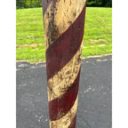 Original Antique 19th c. Hand Painted Wooden Barber Pole Advertising Trade Sign