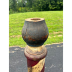 Original Antique 19th c. Hand Painted Wooden Barber Pole Advertising Trade Sign