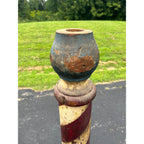 Original Antique 19th c. Hand Painted Wooden Barber Pole Advertising Trade Sign