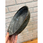 Antique Primitive Graniteware Enamelware Round Pie Plate/ Baking Dish/ Farmhouse/ Kitchen Decor, Grey