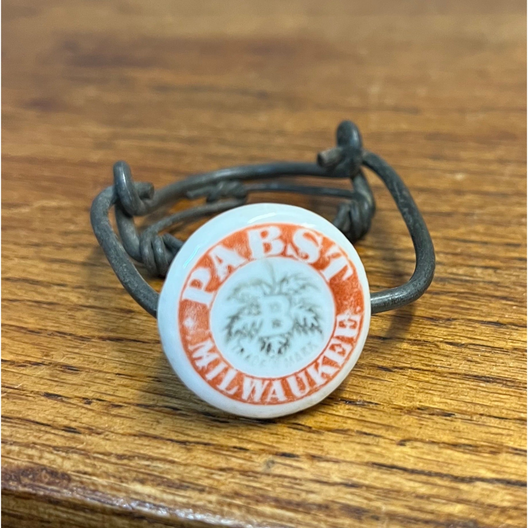 Vintage Pre-Prohibition 1890s Pabst Milwaukee Beer Porcelain Bottle Stopper