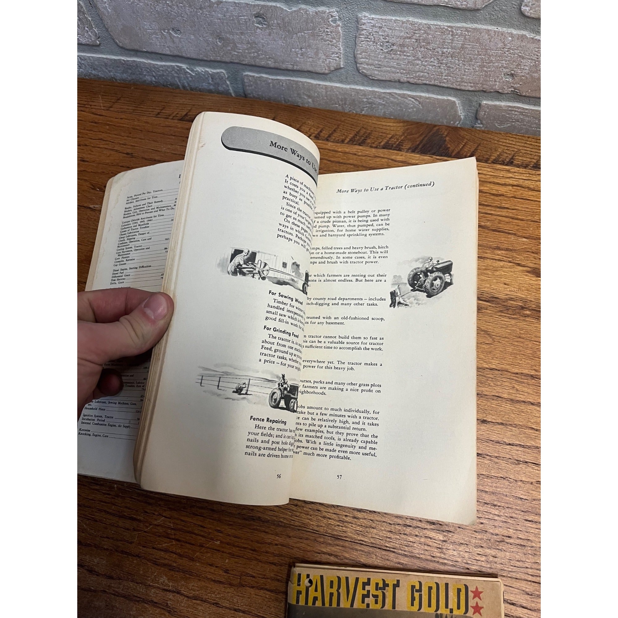 Vintage 1940s Texaco Oil Harvest Gold Farm Manual & Tractor Record Book