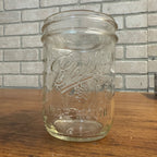 Vintage Ball Wide Mouth Mason Pint Jar - Clear Embossed Fruit 66 Mason