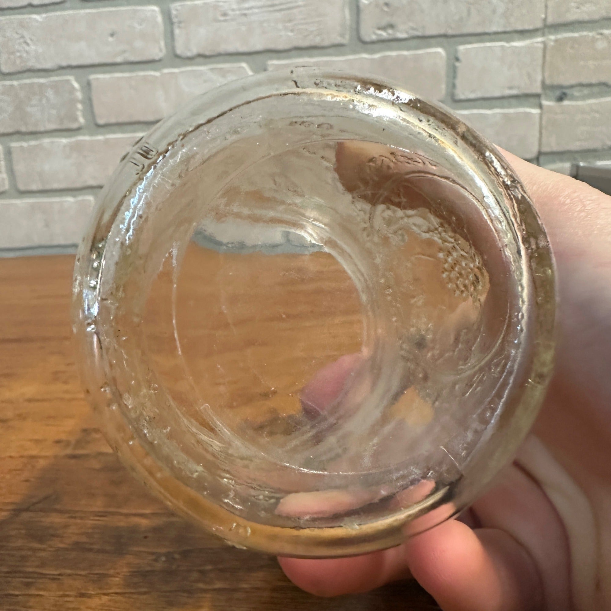 Vintage Ball Wide Mouth Mason Pint Jar - Clear Embossed Fruit 66 Mason