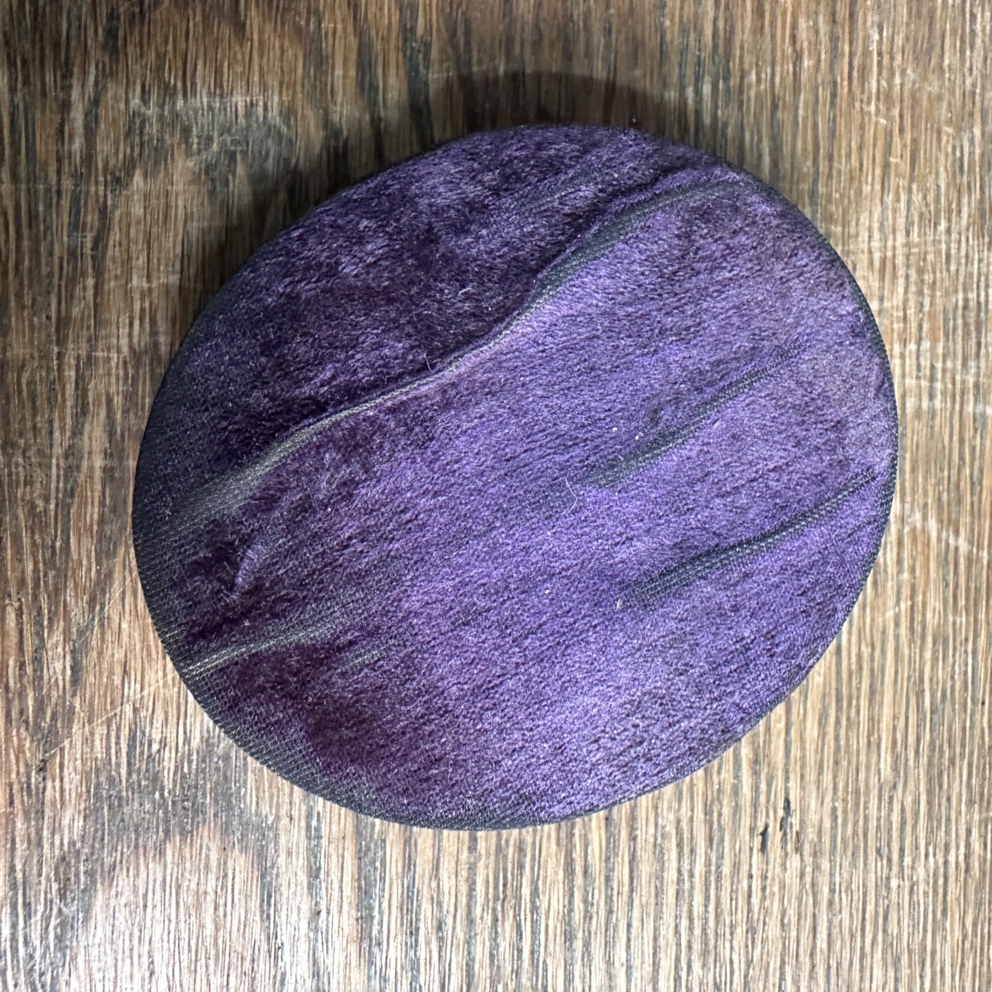 Fine Antique Large Oval Purple Velvet Push Button Daguerreotype Photograph Case