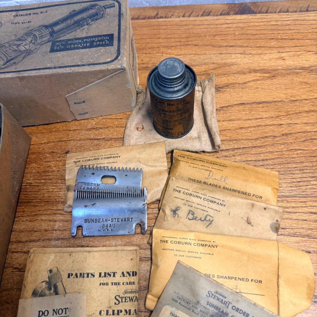 Vintage Sunbeam Stewart Electric Clipmaster Livestock Hair Trimming Device Original Box Works