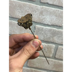 Antique Victorian Hair Stick Pin Ornate Floral Art Nouveau Monogram