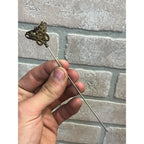 Antique Victorian Hair Stick Pin Ornate Floral Art Nouveau Monogram