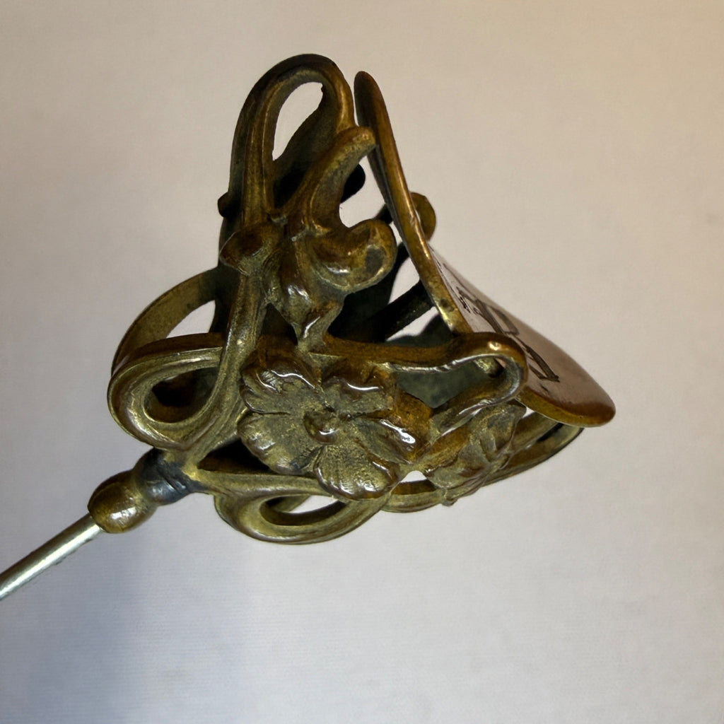 Antique Victorian Hair Stick Pin Ornate Floral Art Nouveau Monogram