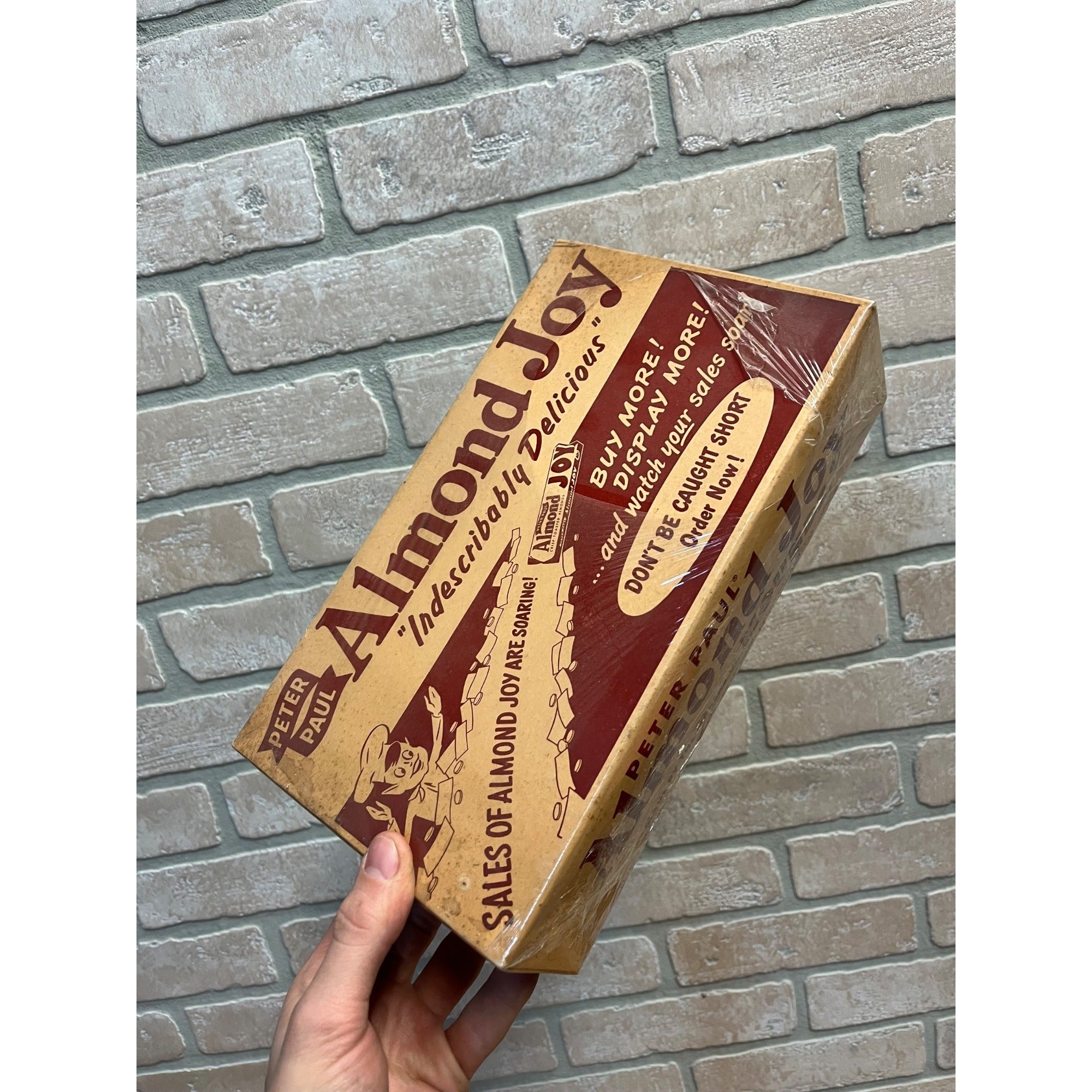 Vintage Almond Joy Peter Paul Candy Bar Store Display Advertising Empty Box