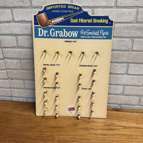 Dr Grabow Vintage Pipe Tobacco Smoking Display Stand Sign Retail Advertising.