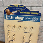 Dr Grabow Vintage Pipe Tobacco Smoking Display Stand Sign Retail Advertising.