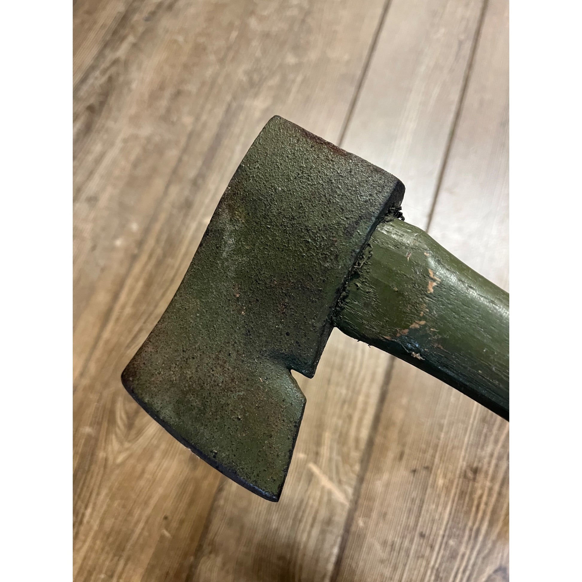 Vintage US Army Single Bit Axe w/ Wood Handle Military Green 1960s
