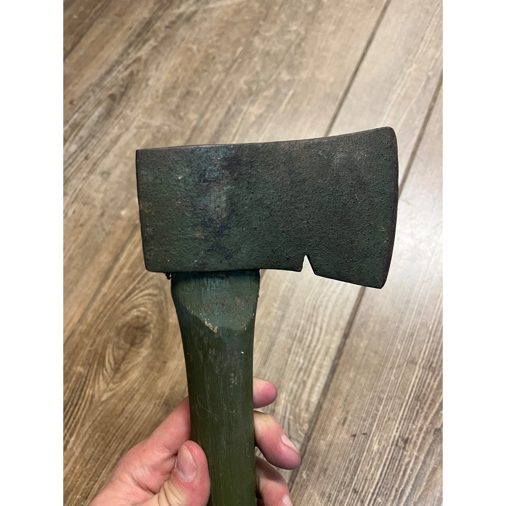 Vintage US Army Single Bit Axe w/ Wood Handle Military Green 1960s