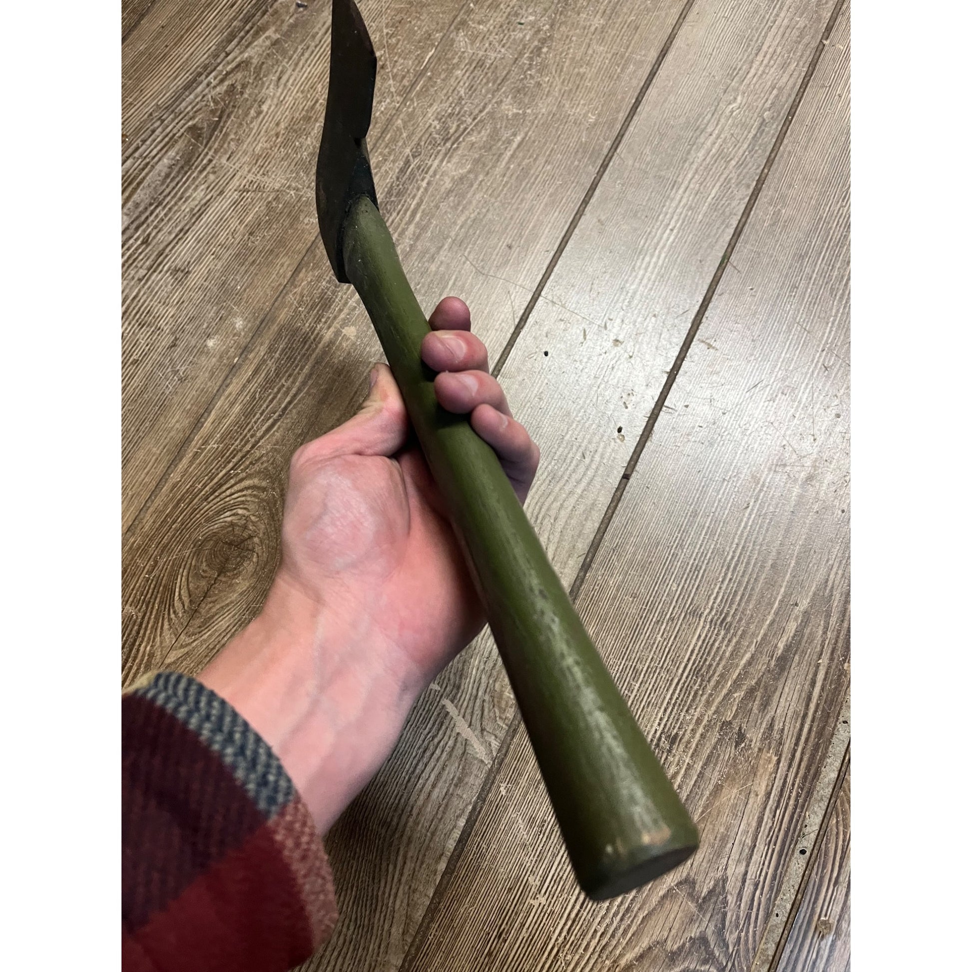 Vintage US Army Single Bit Axe w/ Wood Handle Military Green 1960s