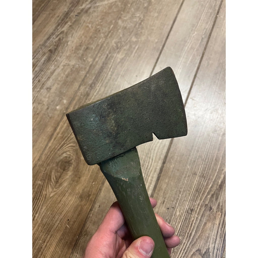 Vintage US Army Single Bit Axe w/ Wood Handle Military Green 1960s