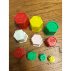 Vintage 1960s Child's Guidance Dolphin Puzzle Plastic Stacking Ring Toy + Cups