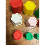 Vintage 1960s Child's Guidance Dolphin Puzzle Plastic Stacking Ring Toy + Cups