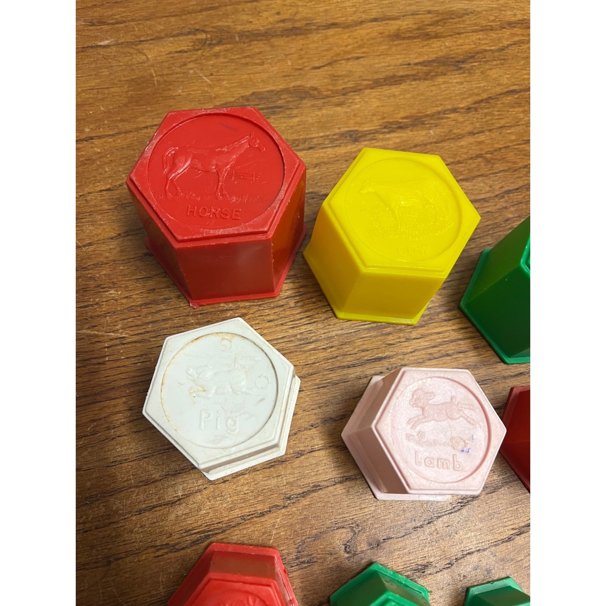 Vintage 1960s Child's Guidance Dolphin Puzzle Plastic Stacking Ring Toy + Cups