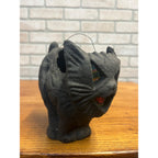 Antique Halloween Arched Black Cat Lantern Paper Mache Pulp FN Burt - Near Mint