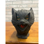 Antique Halloween Arched Black Cat Lantern Paper Mache Pulp FN Burt - Near Mint