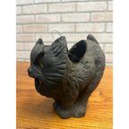 Antique Halloween Arched Black Cat Lantern Paper Mache Pulp FN Burt - Near Mint