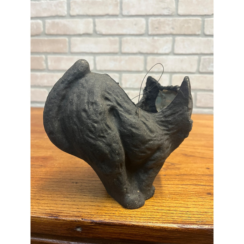 Antique Halloween Arched Black Cat Lantern Paper Mache Pulp FN Burt - Near Mint