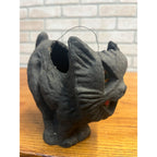 Antique Halloween Arched Black Cat Lantern Paper Mache Pulp FN Burt - Near Mint