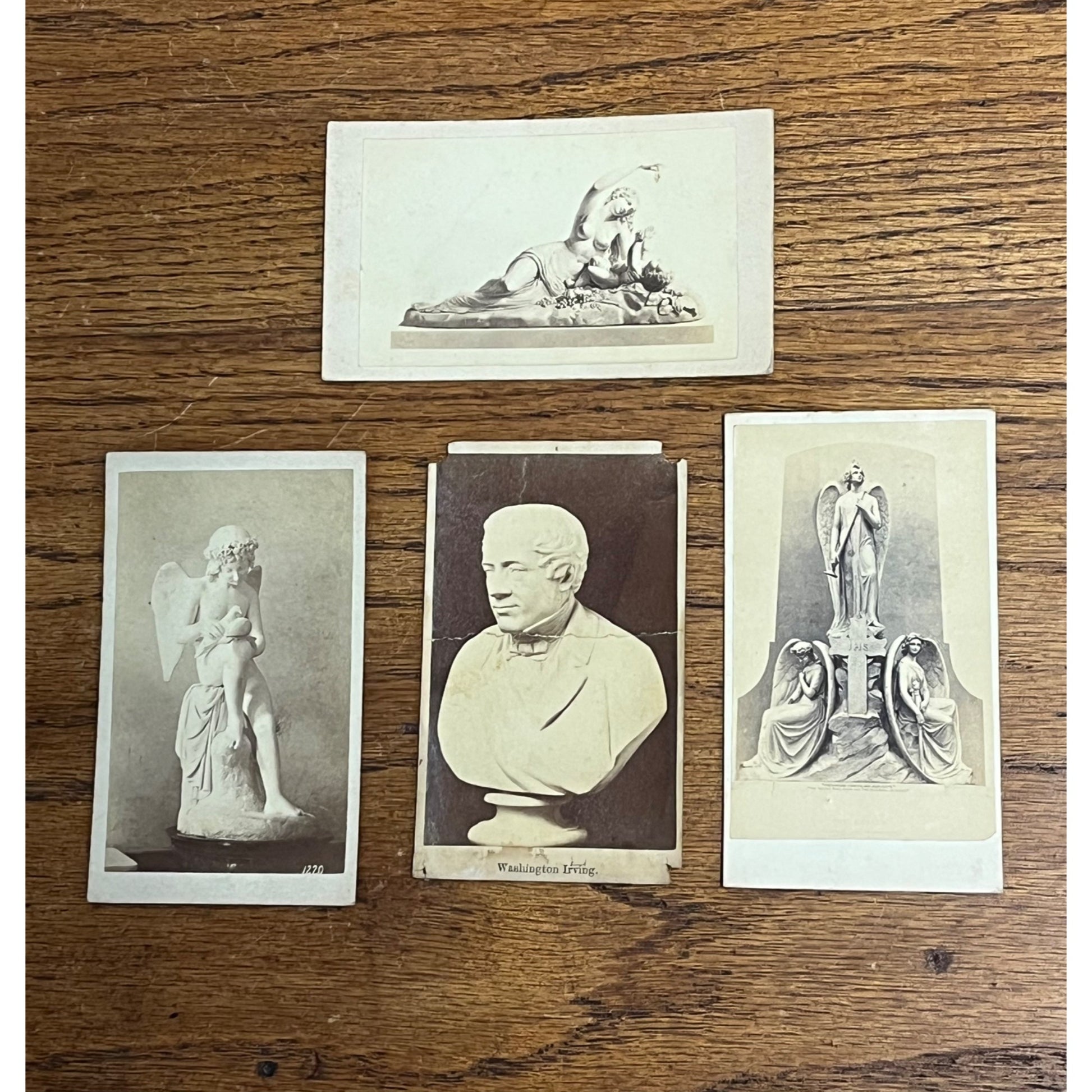 Original Carte de Visite CDV Statues: Innocent Love Cupid, Ino & Bacchus, Angels