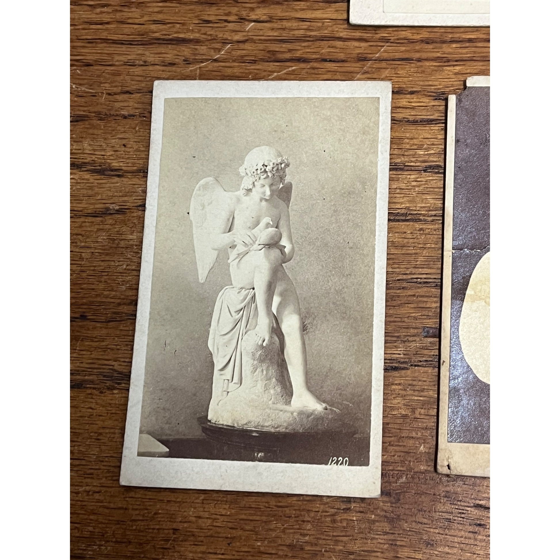 Original Carte de Visite CDV Statues: Innocent Love Cupid, Ino & Bacchus, Angels