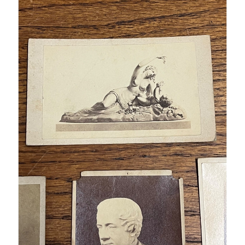 Original Carte de Visite CDV Statues: Innocent Love Cupid, Ino & Bacchus, Angels