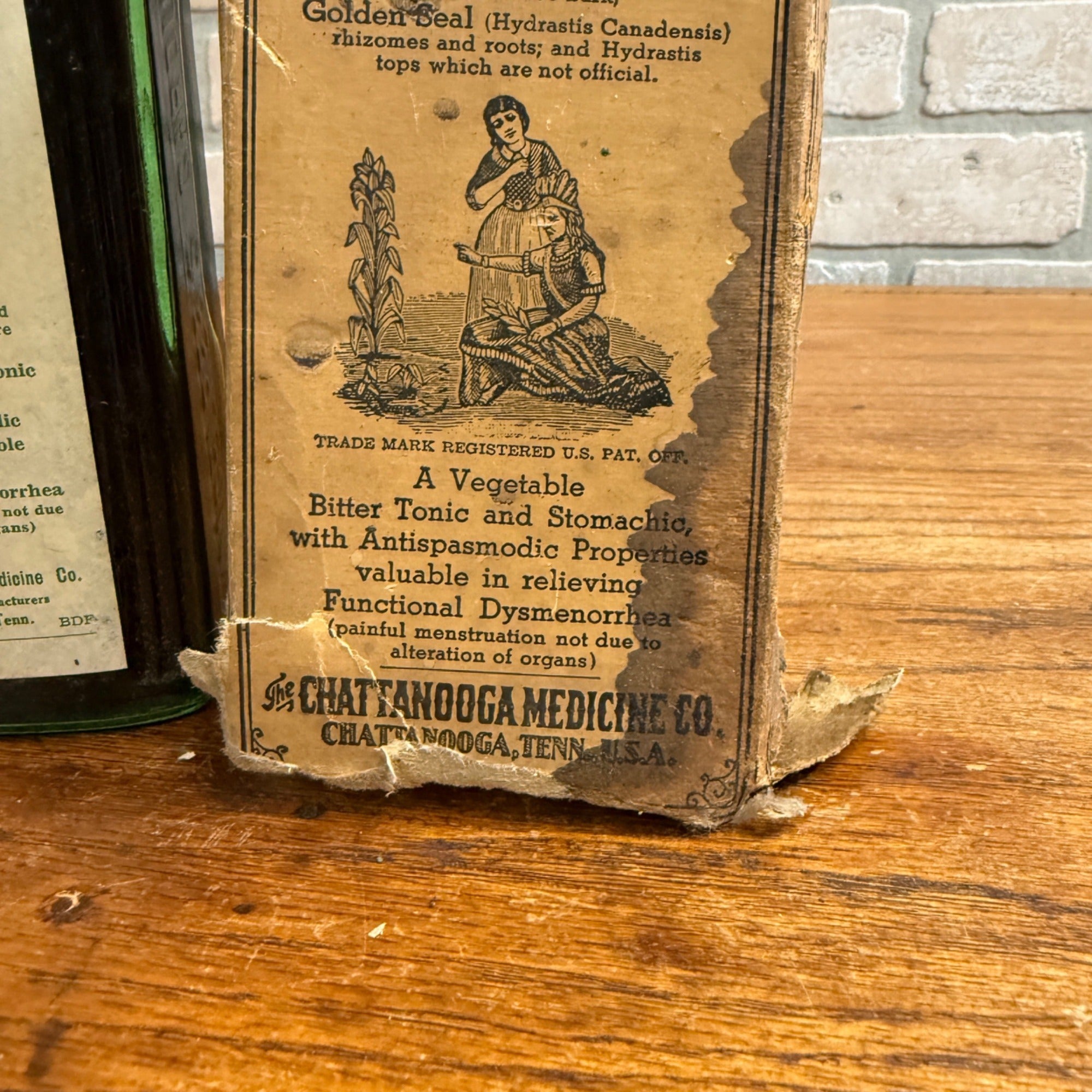 Antique McElree's Cardui Medicine Bottle & Box Original Contents Quack Medicine
