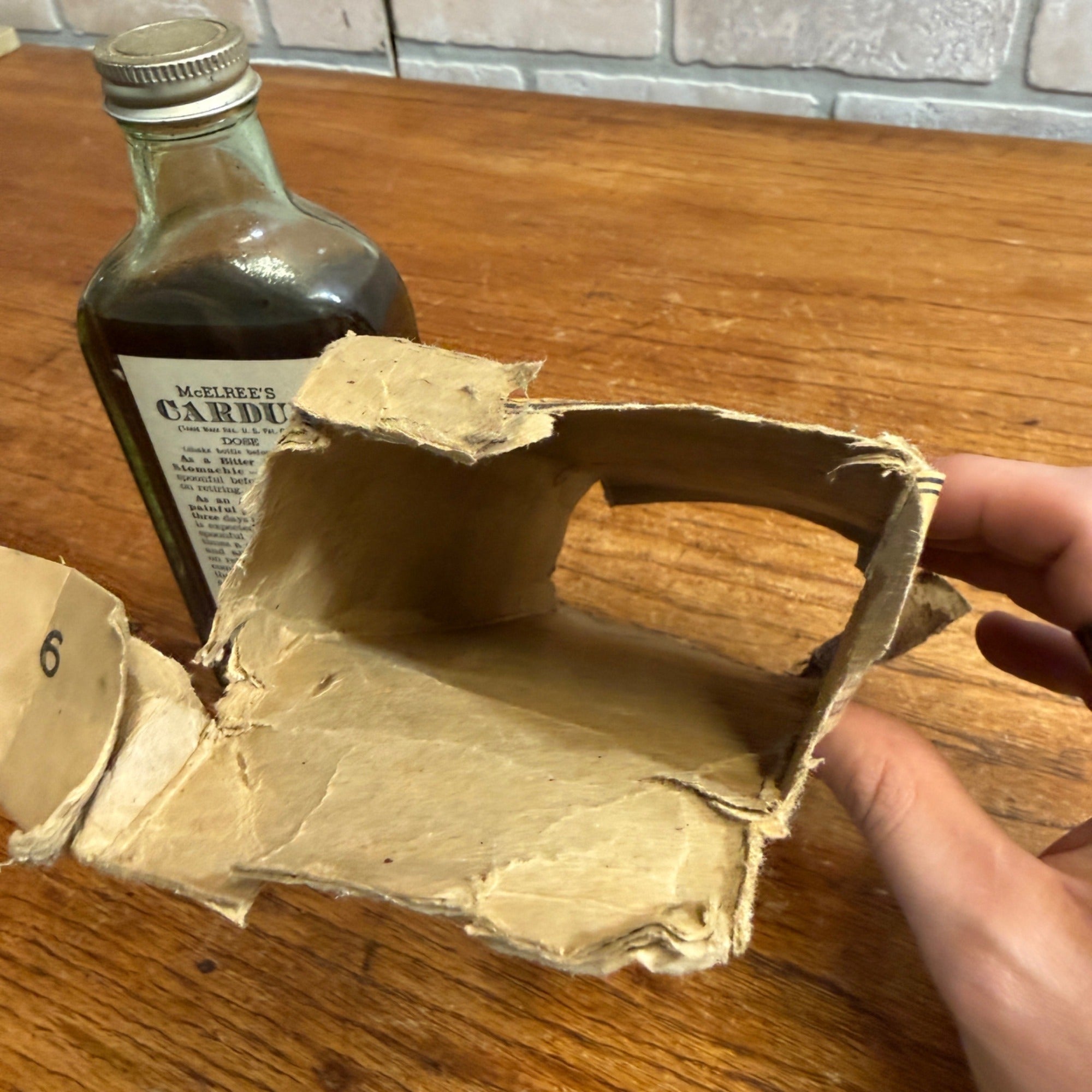 Antique McElree's Cardui Medicine Bottle & Box Original Contents Quack Medicine