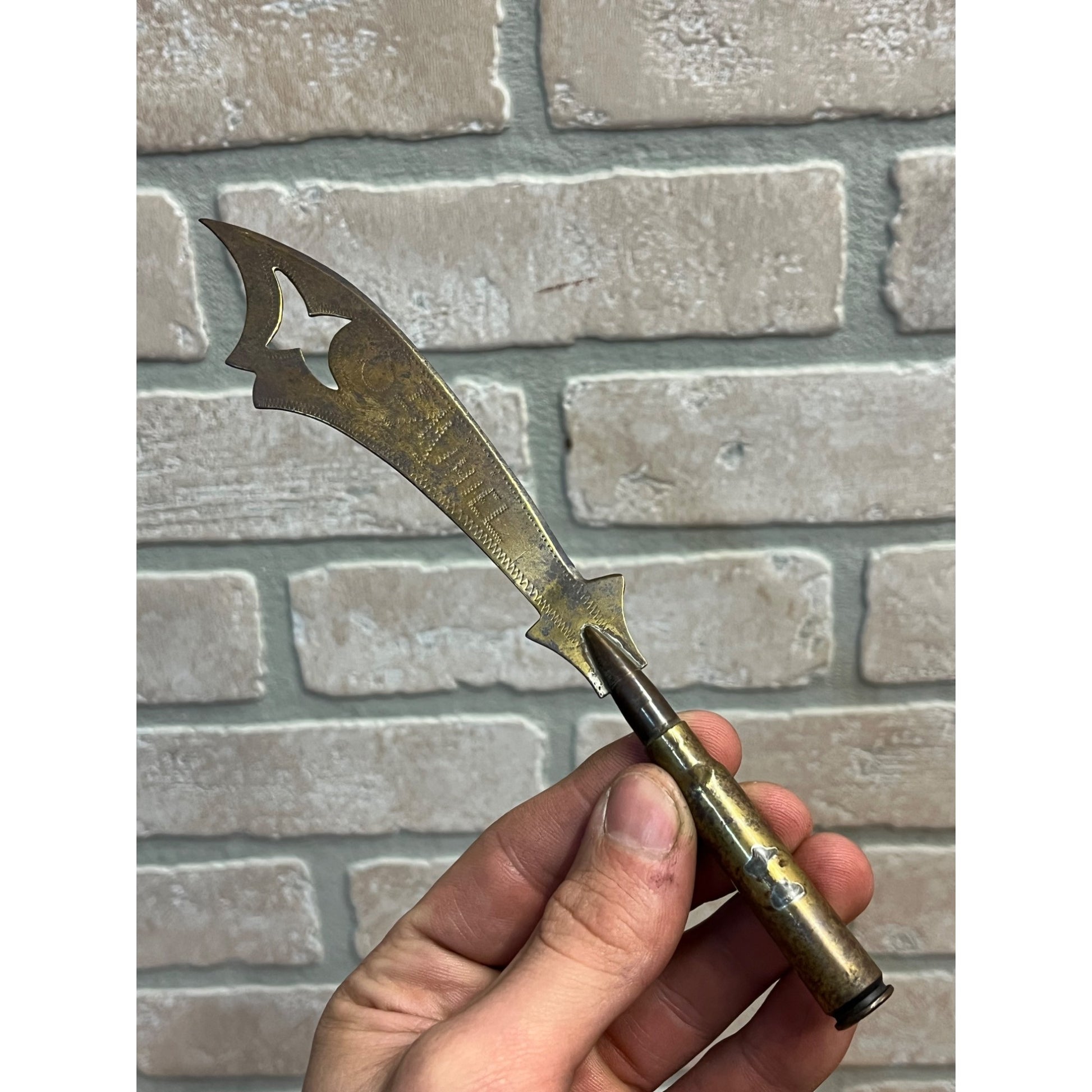 Vintage 1918 WWI Trench Art St Mihiel  Brass Letter Opener WW1 World War 1