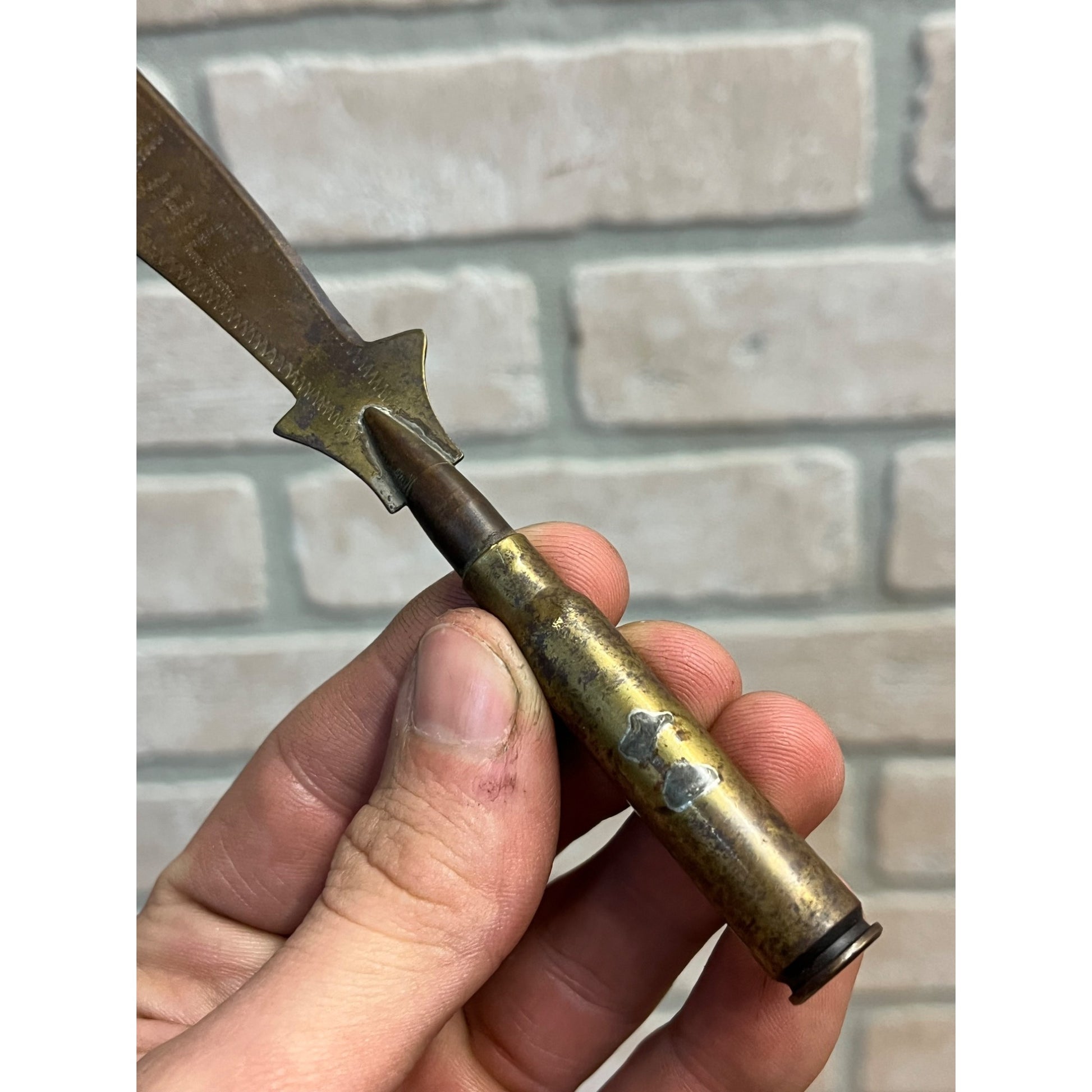 Vintage 1918 WWI Trench Art St Mihiel  Brass Letter Opener WW1 World War 1