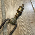 Antique Cast Iron & Brass Fire Tongs Coal Log Fireside Fireplace 21"